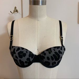 Stella McCartney grey leopard print bra